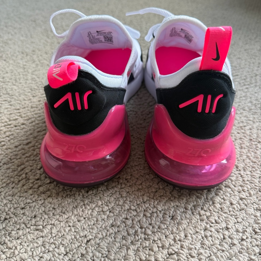 Nike Air Max 270 White with Pink and Black Accents - Picture 3 of 8